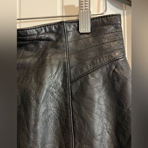 Real leather mini skirt